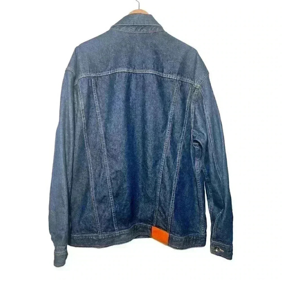 VINTAGE Sean John Jacket Mens XL Blue Denim Trucker 90s Hip Hop Y2K Baggy Logo - Picture 3 of 9